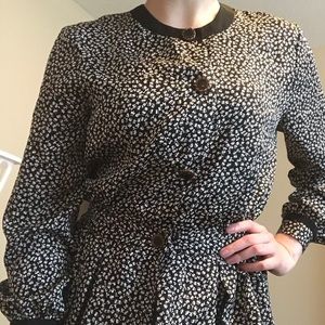 Vintage Floral Peplum Blouse Top